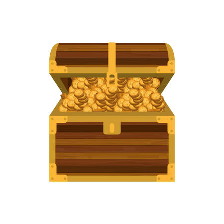 chest with coins isolated icon vector illustration desingのイラスト素材