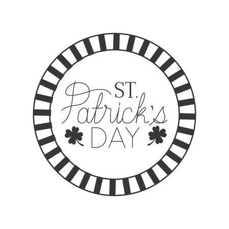 s.t. patrick`s day label with clover isolated icon vector illustration desingのイラスト素材