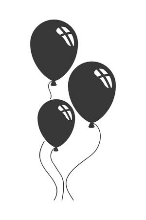 helium blackballoons isolated icon vector illustration desingのイラスト素材