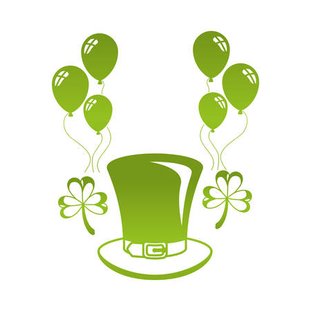 leprechaun hat with clover isolated icon vector illustration desingのイラスト素材