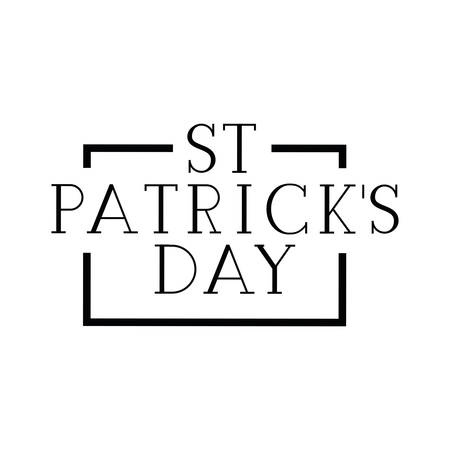 st patrick`s day label with frame isolated icon vector illustration desingのイラスト素材