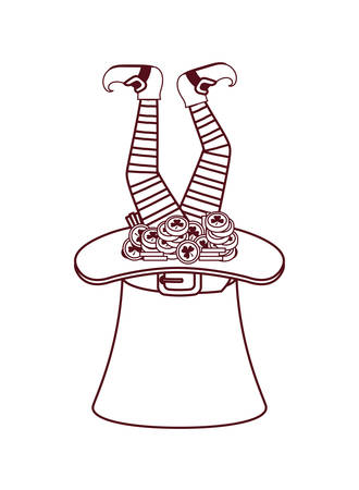 leprechaun hat with coins isolated icon vector illustration desingのイラスト素材