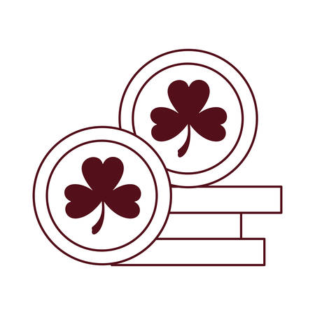 coin with clover isolated icon vector illustration desingのイラスト素材