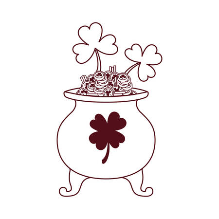 leprechaun cauldron with coins isolated icon vector illustration designのイラスト素材