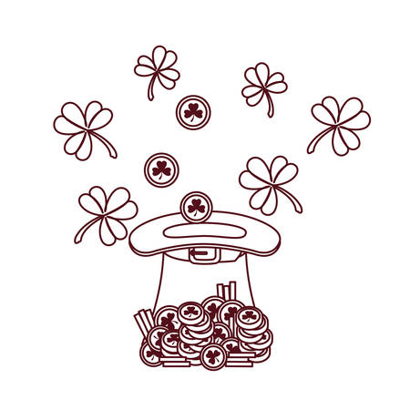 leprechaun hat with coins isolated icon vector illustration desingのイラスト素材