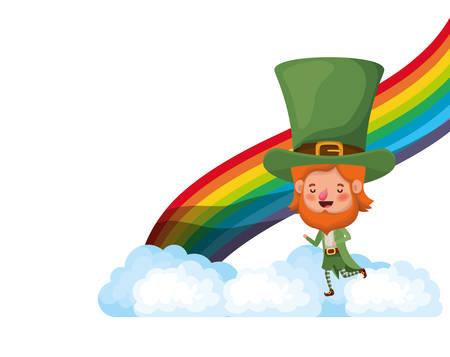 leprechaun with rainbow icons isolated icon vector illustration desingのイラスト素材