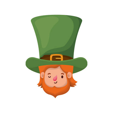 leprechaun head with hat avatar character vector illustration desingのイラスト素材
