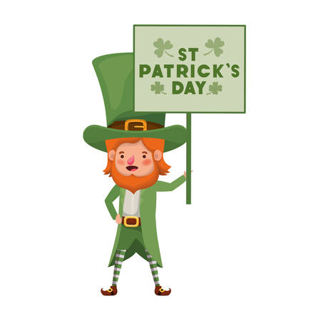 st patrick`s day label with leprechaun character vector illustration desingのイラスト素材