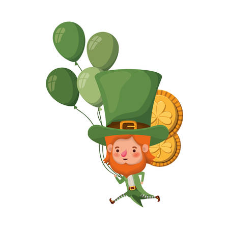 leprechaun with coins and hat isolated icon vector illustration desingのイラスト素材