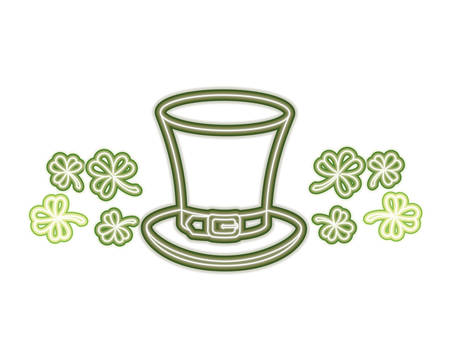 leprechaun hat with clover isolated icon vector illustration desingのイラスト素材