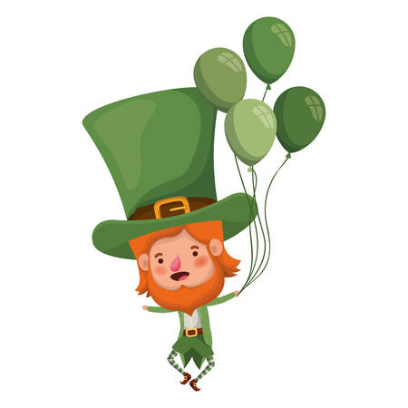 leprechaun with helium balloon character vector illustration desingのイラスト素材