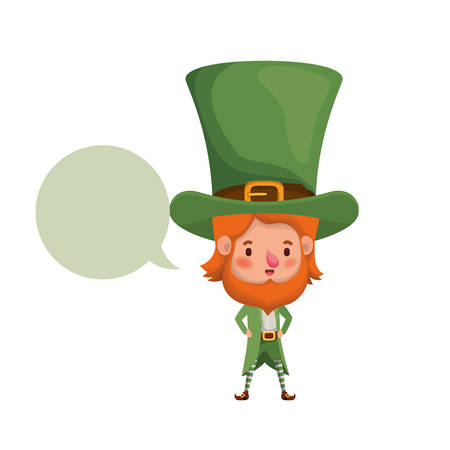 leprechaun with speech bubble avatar character vector illustration desingのイラスト素材