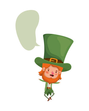 leprechaun with speech bubble avatar character vector illustration desingのイラスト素材