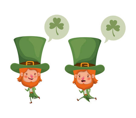 leprechauns with speech bubble avatar character vector illustration desingのイラスト素材