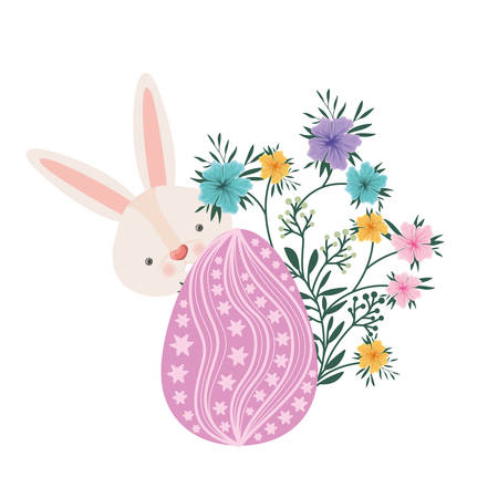 easter rabbit with egg isolated icon vector illustration desingのイラスト素材