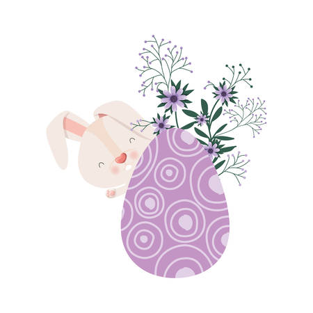easter rabbit with egg isolated icon vector illustration desingのイラスト素材
