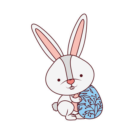 easter rabbit with egg isolated icon vector illustration designのイラスト素材
