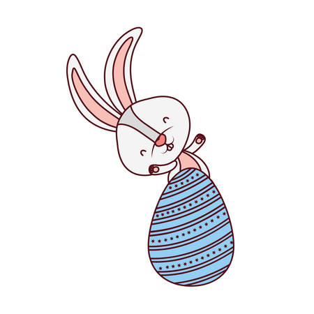 easter rabbit with egg isolated icon vector illustration desingのイラスト素材