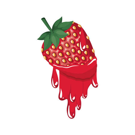 strawberry dripping icon vector illustration desingのイラスト素材
