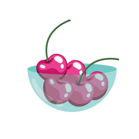 cherry fruit isolated icon vector illustration desingのイラスト素材