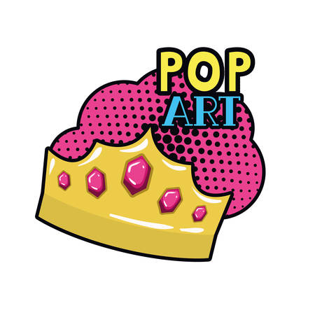 golden crown pop art icon vector illustration designのイラスト素材