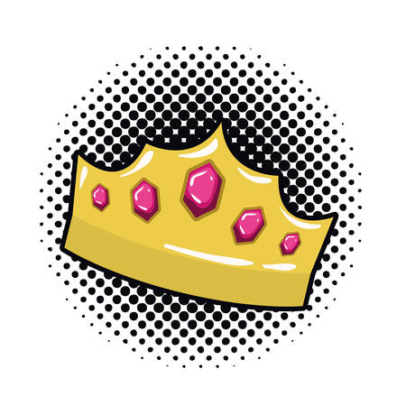 golden crown pop art icon vector illustration designのイラスト素材