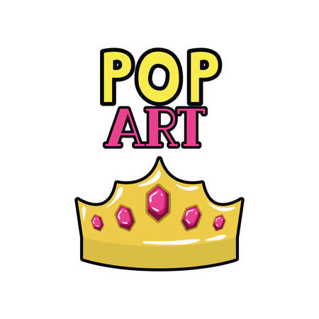 golden crown pop art icon vector illustration designのイラスト素材