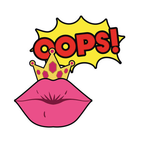 female lips with speech bubble isolated icon vector illustration designのイラスト素材