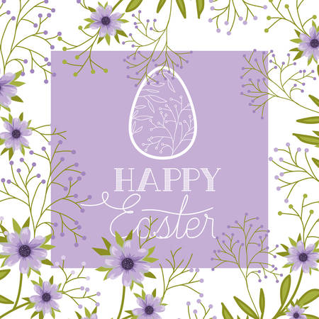 happy easter label isolated icon vector illustration designのイラスト素材