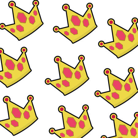 pattern crown golden pop art vector illustration desingのイラスト素材