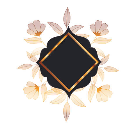 frame with plants and herbs isolated icon vector illustration desingのイラスト素材