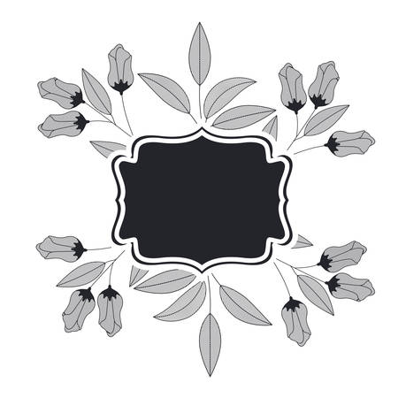 frame with plants and herbs isolated icon vector illustration designのイラスト素材