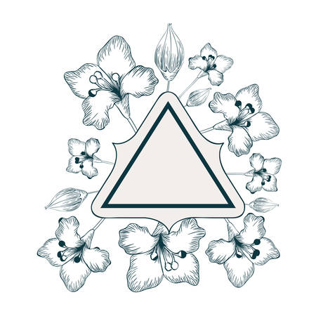 frame with plants and herbs isolated icon vector illustration desingのイラスト素材