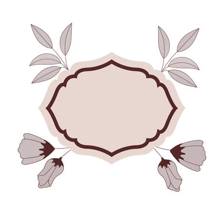 frame with plants and herbs isolated icon vector illustration desingのイラスト素材