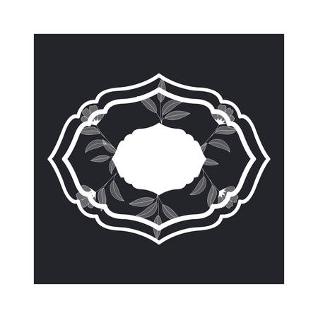 frame with plants and herbs isolated icon vector illustration designのイラスト素材