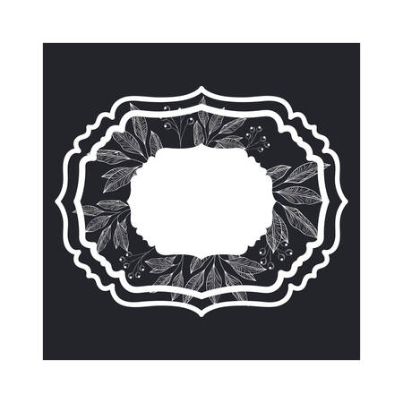 frame with plants and herbs isolated icon vector illustration desingのイラスト素材