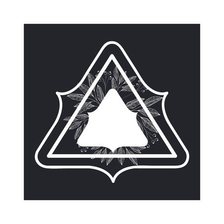 frame with plants and herbs isolated icon vector illustration desingのイラスト素材