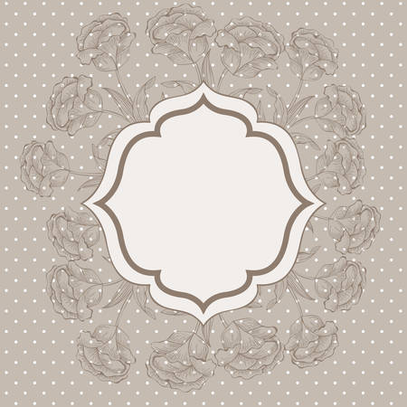 roses flowers decorative victorian frame vector illustration designのイラスト素材