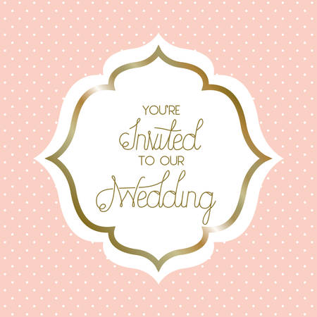 Illustration for wedding invitation victorian frame vector illustration design - Royalty Free Image