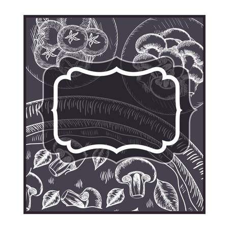 elegant frame victorian with italian food vector illustration desingのイラスト素材