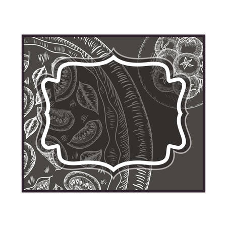 elegant frame victorian with italian food vector illustration desingのイラスト素材