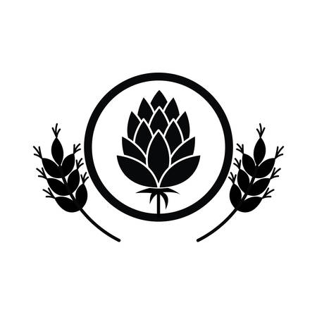 wheat leaves and pinecone isolated icon vector illustration desingのイラスト素材