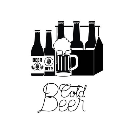 Cold beer label isolatedのイラスト素材