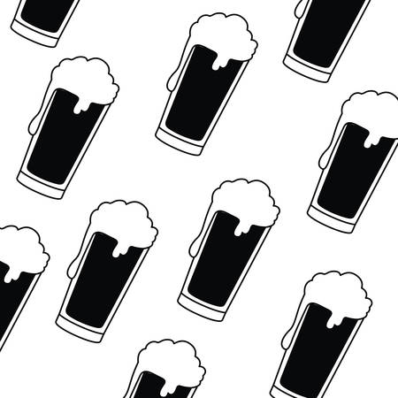 Pattern beer with foam isolatedのイラスト素材