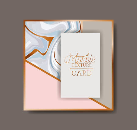square golden frame marble texture vector illustration designのイラスト素材