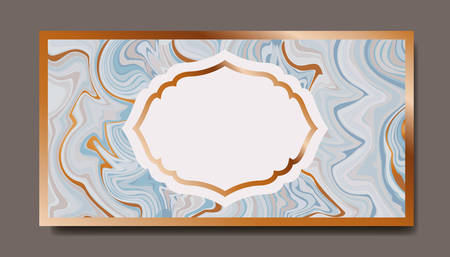 rectangle golden with victorian frame marble texture vector illustration designのイラスト素材