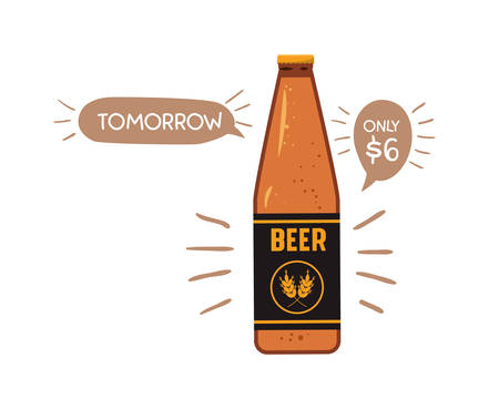 bottle of beer isolated icon vector illustration desingのイラスト素材