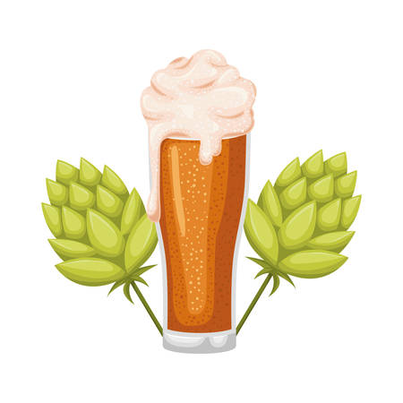 beer with foam isolated icon vector illustration desingのイラスト素材