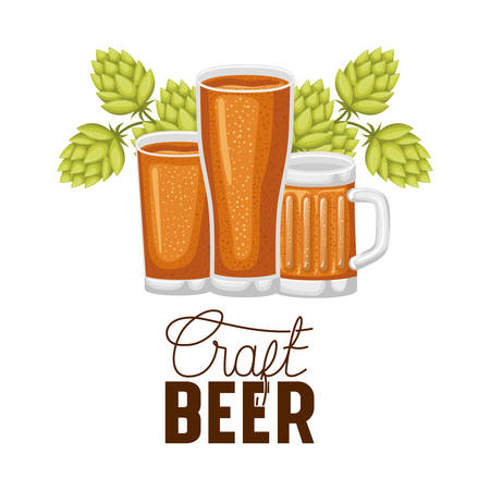 craft beer label isolated icon vector illustration desingのイラスト素材