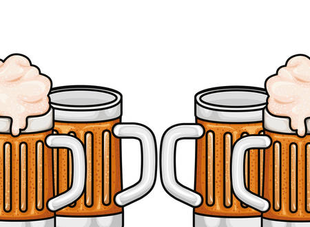 pattern beer with foam isolated icon vector illustration desingのイラスト素材